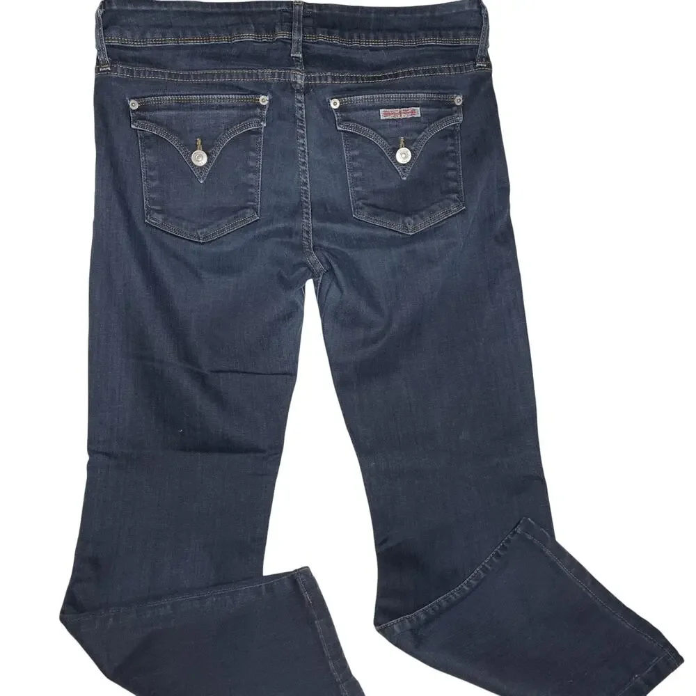 Hudson Ginny Crop Straight Cropped Stretch Blue Jeans Size 31/27